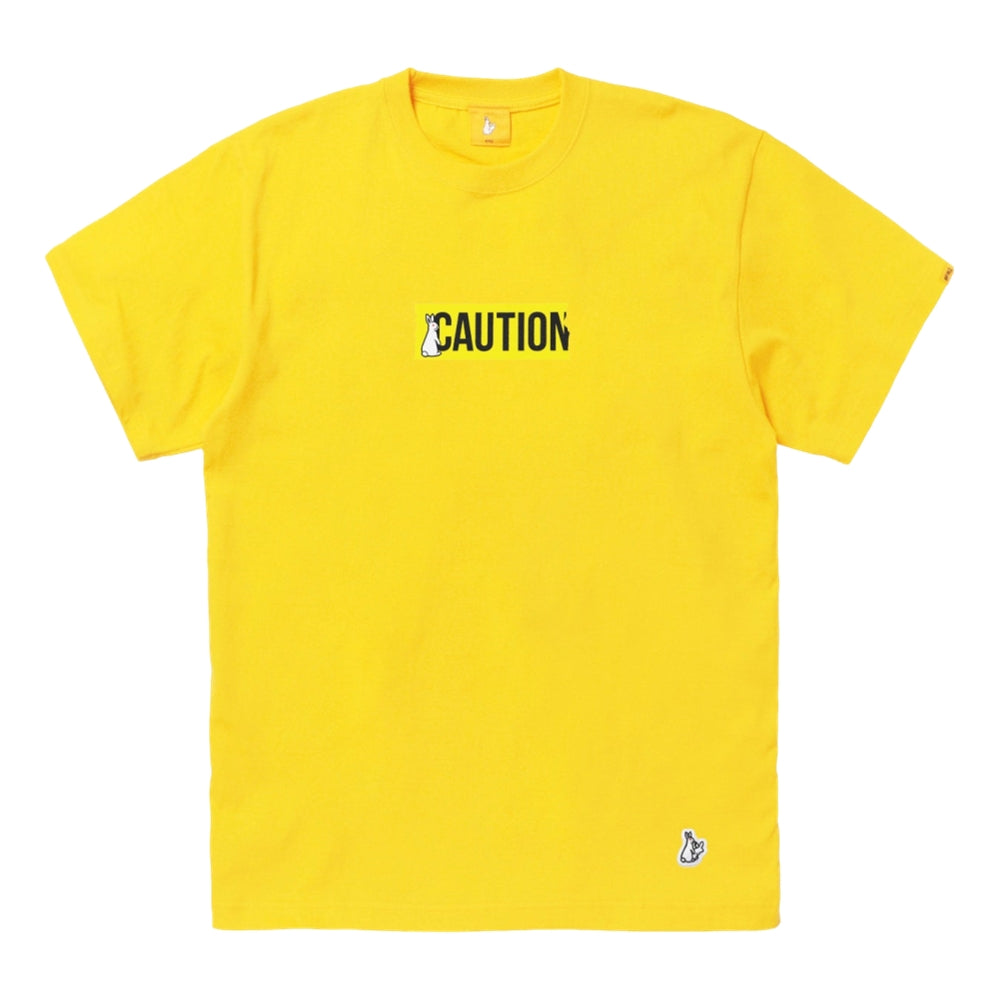 FR2 CAUTION Graphic T-Shirt for Men - Bold Yellow Streetwear Tee - Perfect for Casual Outfits, Street Style & Urban Fashion
