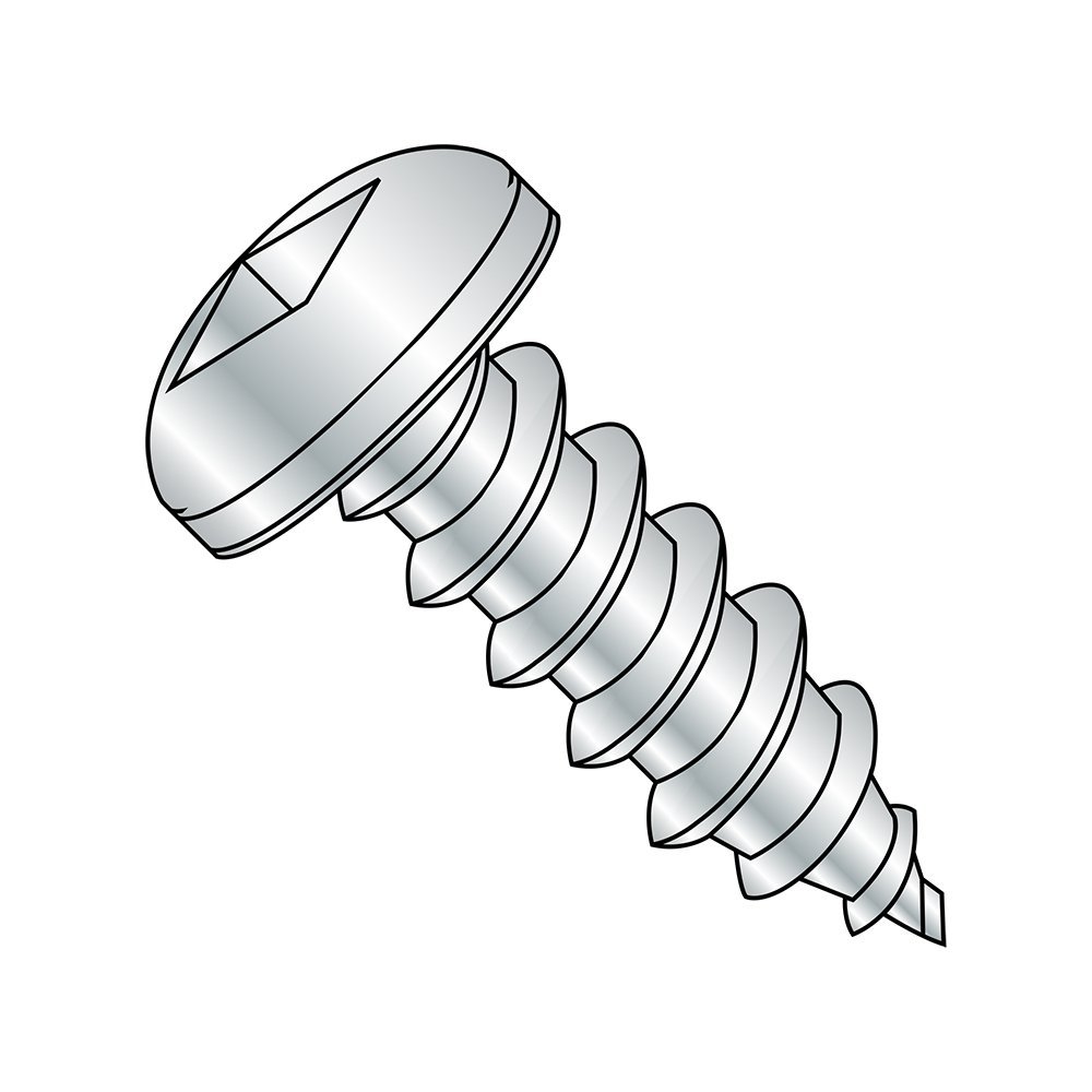 Small Parts 0820AQP Zinc Plated Steel Sheet Metal Screw, Pan Head, Square Drive, Type A, #8-15 Thread, 1-1/4