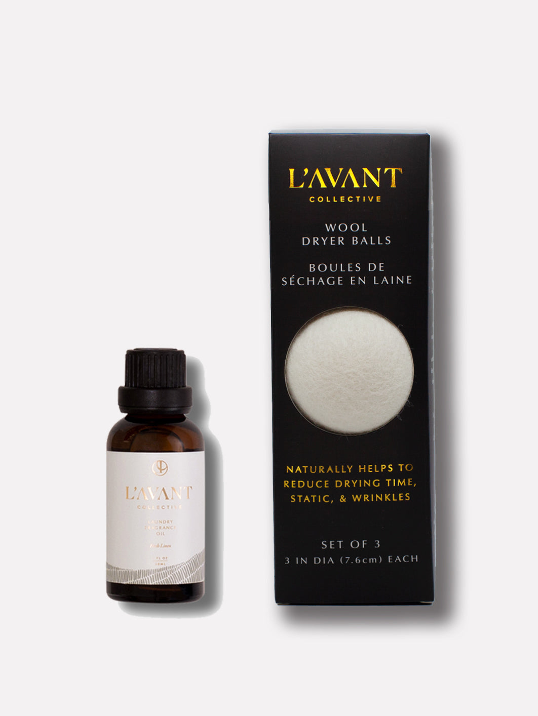 Natural Laundry Oil & Wool Dryer Balls Set - Eco-Friendly Fabric Softener & Static Reducer for Clothes | Perfect for Sensitive Skin & Sustainable Laundry Care