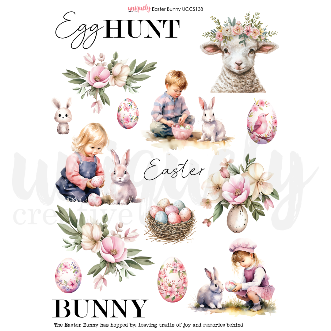 Easter Bunny Cut Out Sheets for DIY Crafts - Perfect for Easter Decorations, Scrapbooking & Kids Activities
