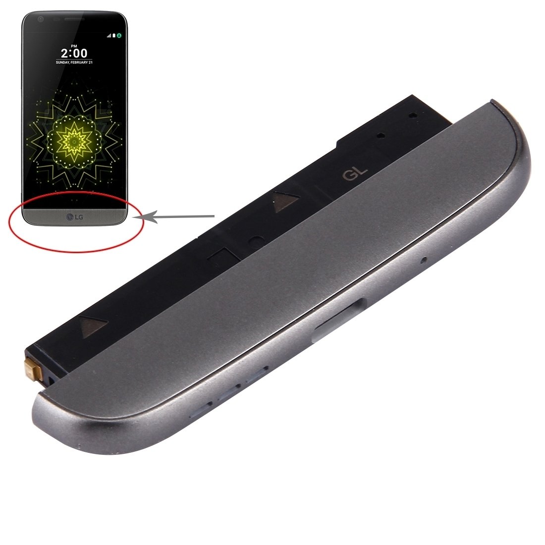 LG G5 Charging Dock with Mic & Speaker - VS987 Grey - Perfect for Home & Office Use