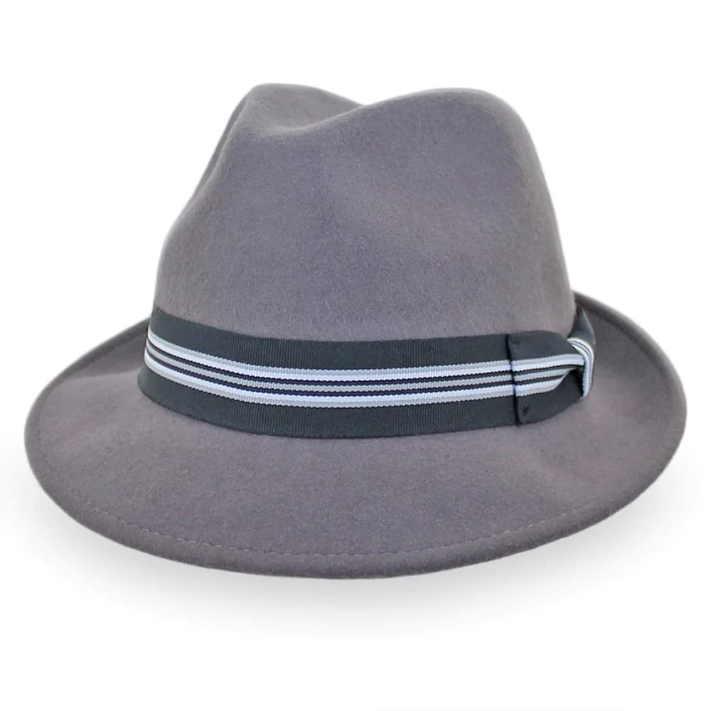 Vintage Wool Felt Trilby Hat for Men & Women - Black, Grey, Navy