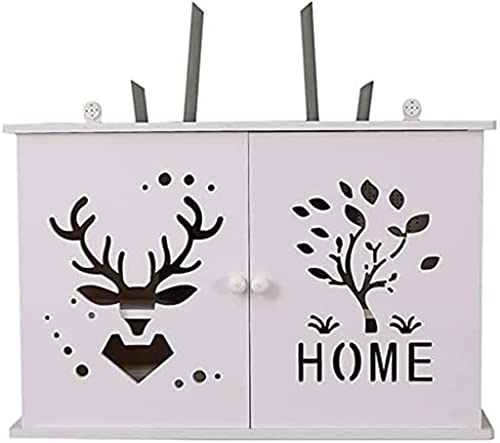 Wall Mount WiFi Router Stand - 2 Tier Floating Shelf for Router & Set-Top Box Storage - Adjustable Cable Management Organizer for Home & Office Network Setup - Perfect for Living Room, Bedroom or Workspace Organization