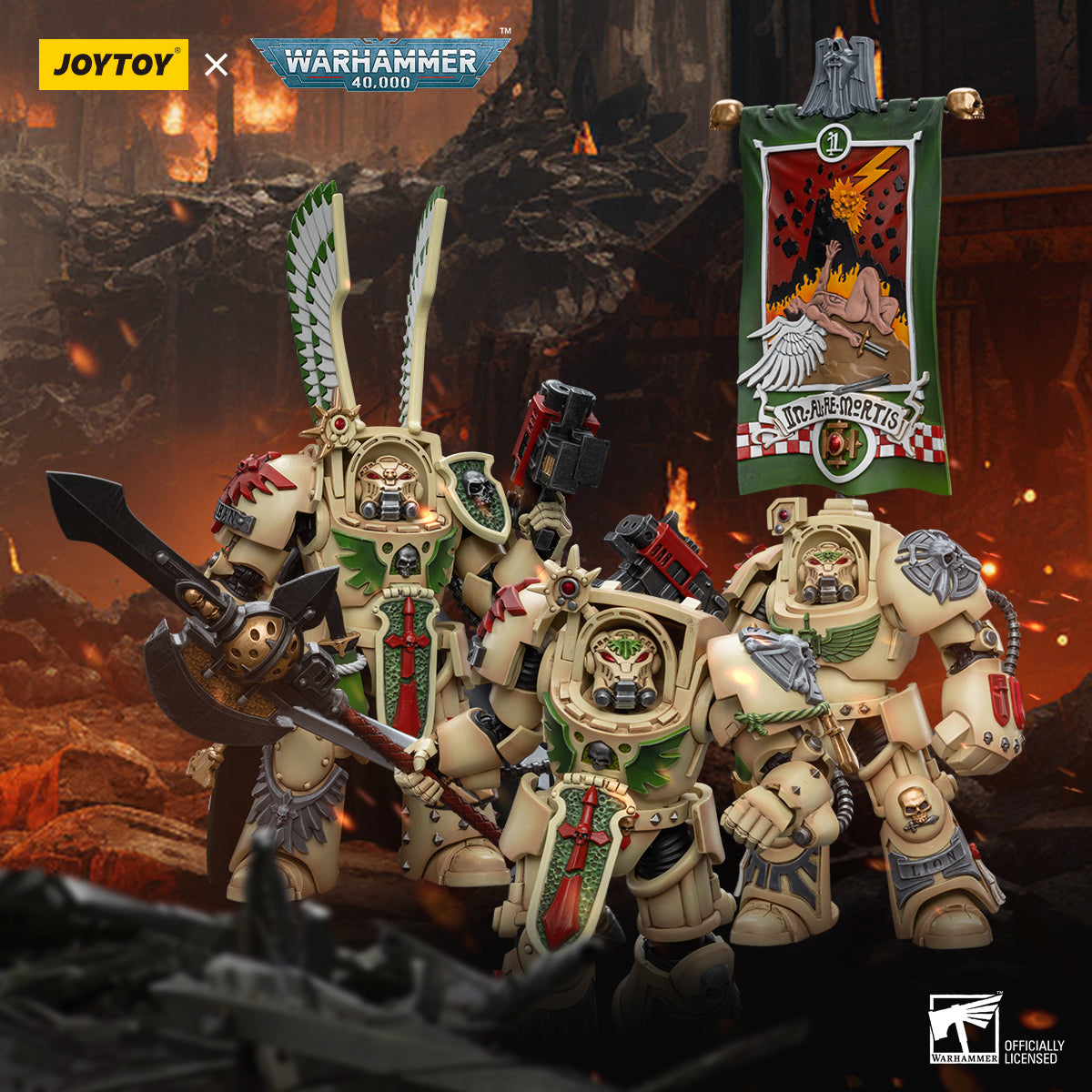 JOYTOY 1/18 Scale Warhammer 40K Dark Angels Deathwing Action Figure - Collectible Miniature for Tabletop Gaming & Display
