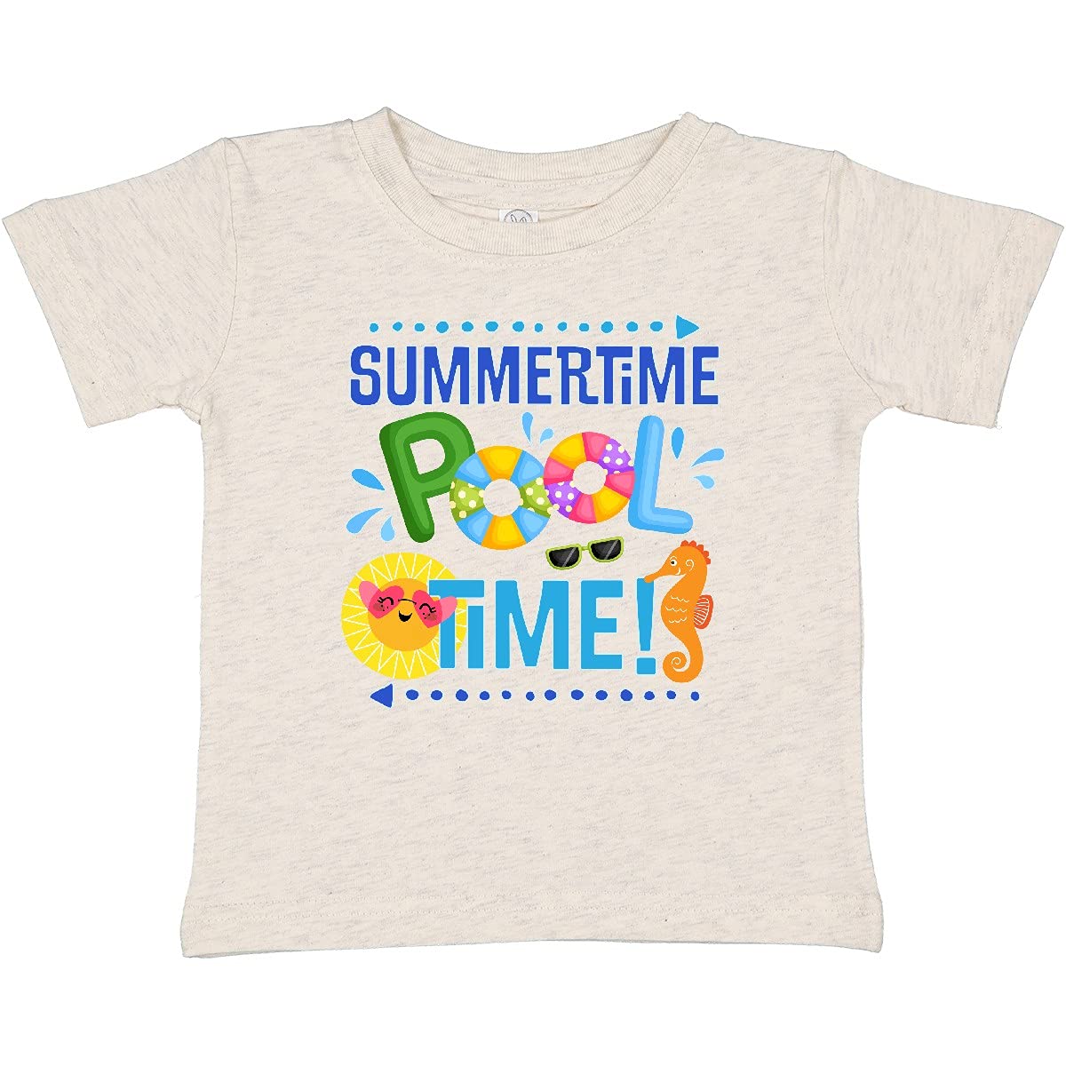 Inktastic Summer Vacation Pool Time Swimming Baby T-Shirt - Cute Swim Outfit for Toddlers & Infants - Perfect for Beach, Pool Parties & Family Vacations