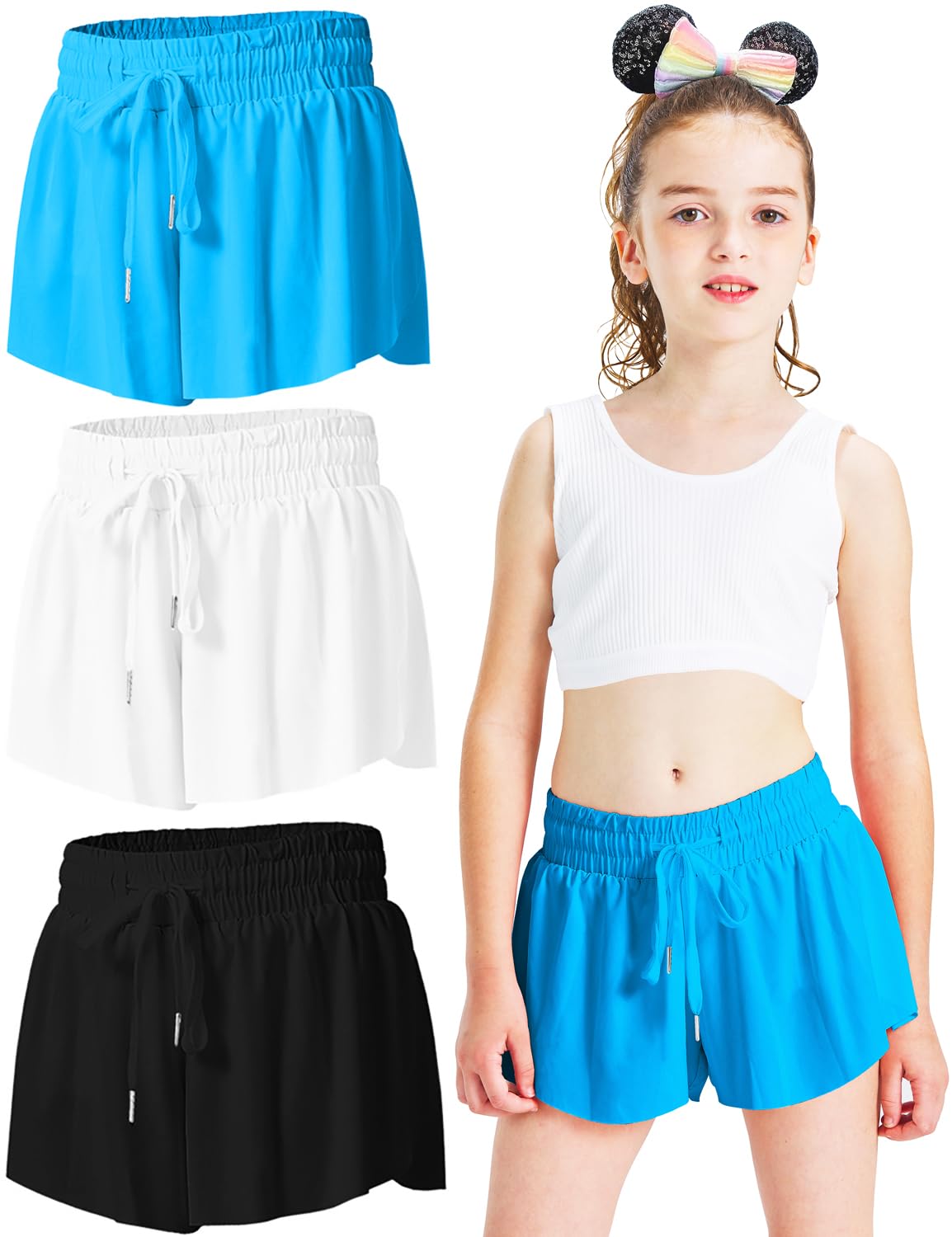 Butterfly Print Flowy Shorts for Girls - Trendy Kids & Teen Summer Shorts - Perfect for Playdates, Beach Outings, and Casual Wear