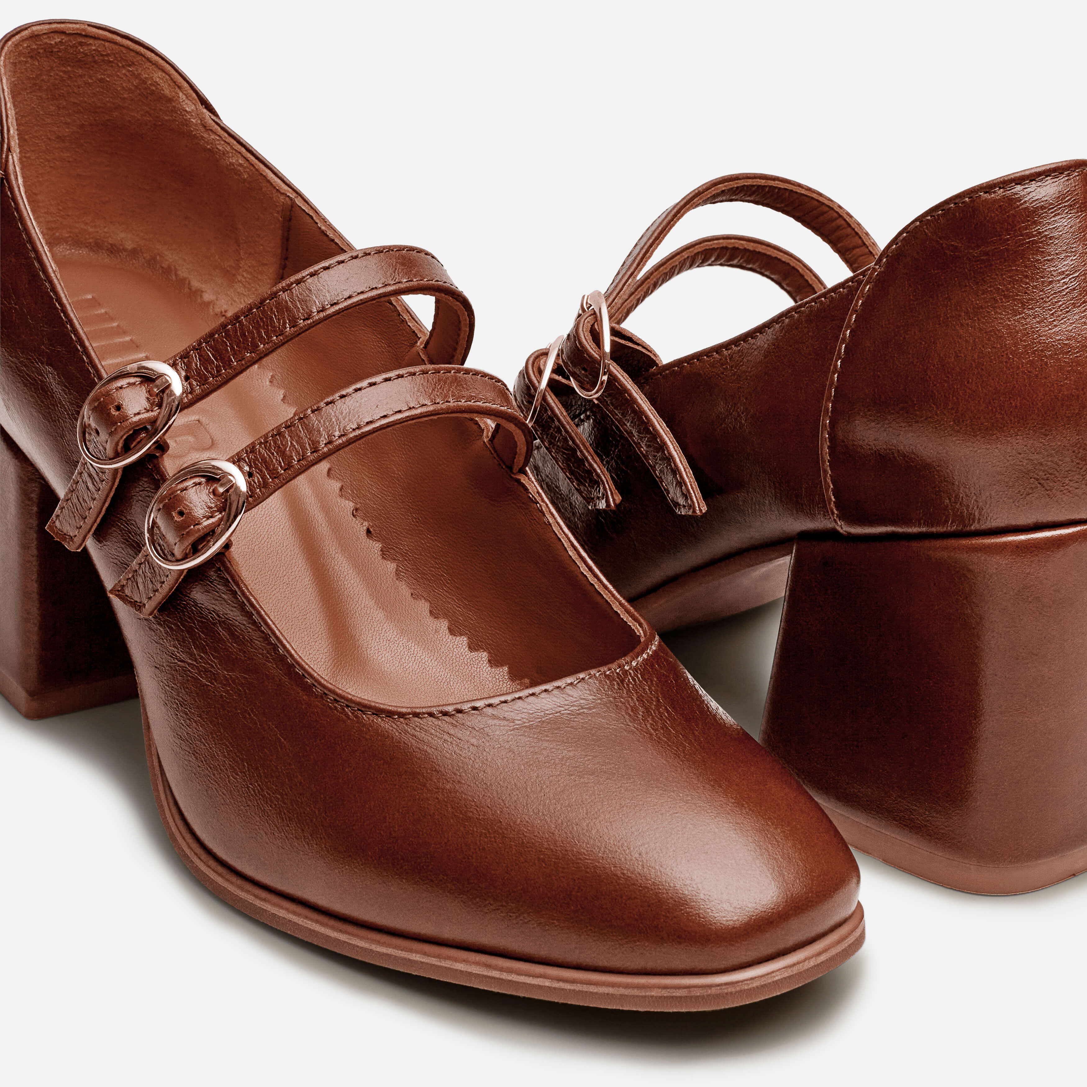 Elegant Marcel Mary Jane Heels for Women - Comfortable Low Block Heel Pumps - Perfect for Office, Wedding & Special Occasions