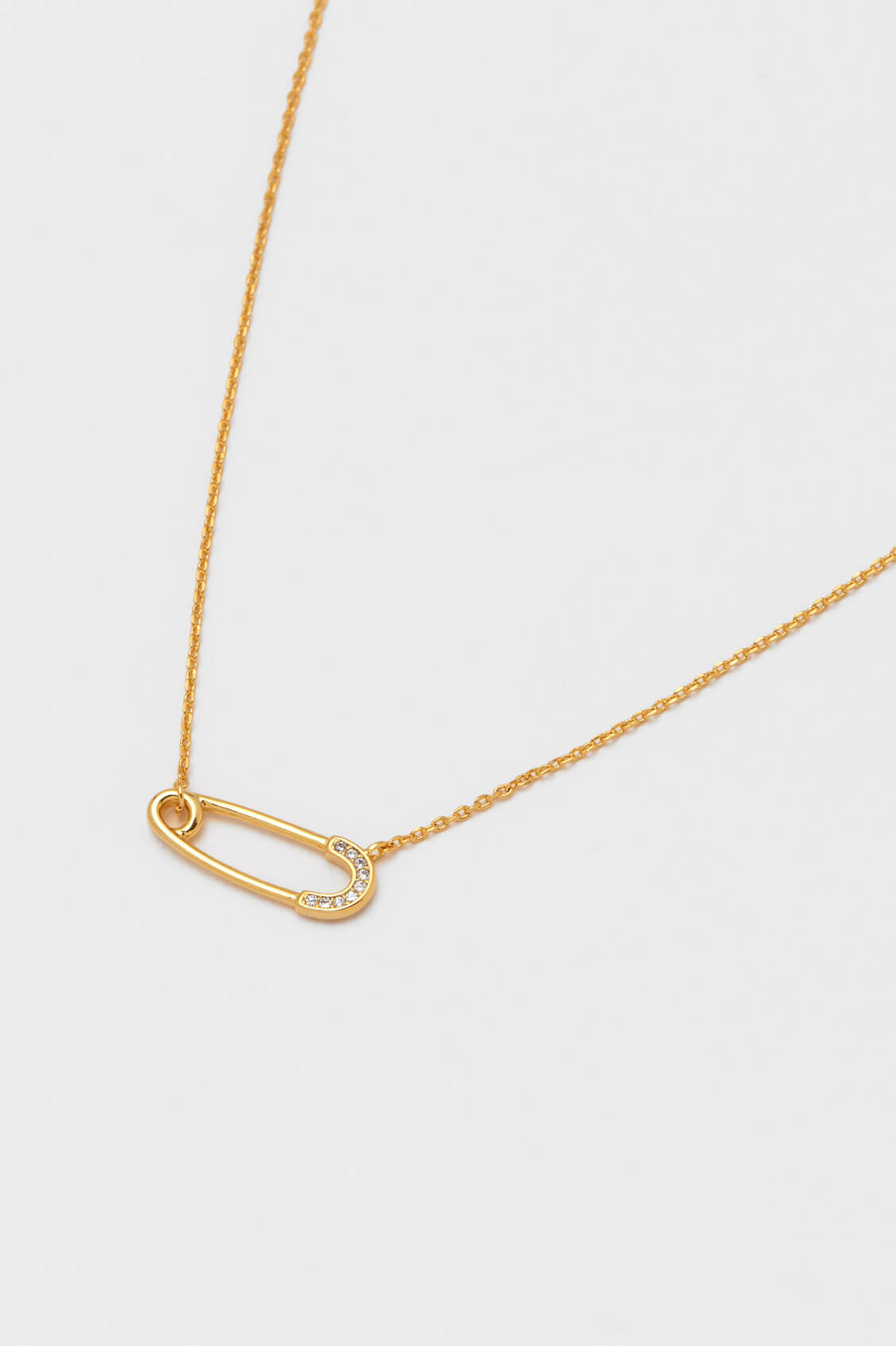 CZ Crystal Safety Pin Pendant Necklace for Women - Elegant & Stylish Jewelry Gift for Birthday, Anniversary, or Everyday Wear