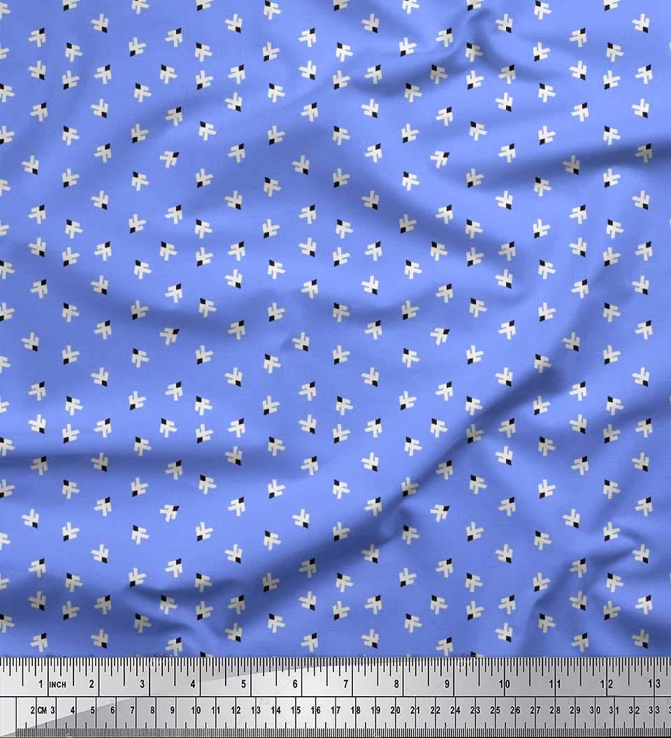 Soimoi Blue Viscose Chiffon Fabric by The Yard - 42