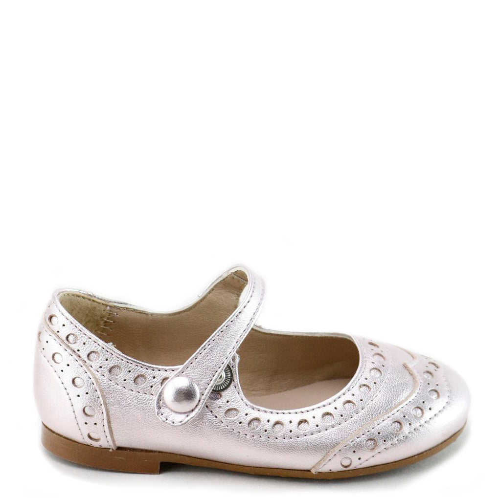 Pink Shimmer Wingtip Mary Jane Shoes for Women - Elegant & Comfortable Dress Shoes for Work, Parties & Weddings