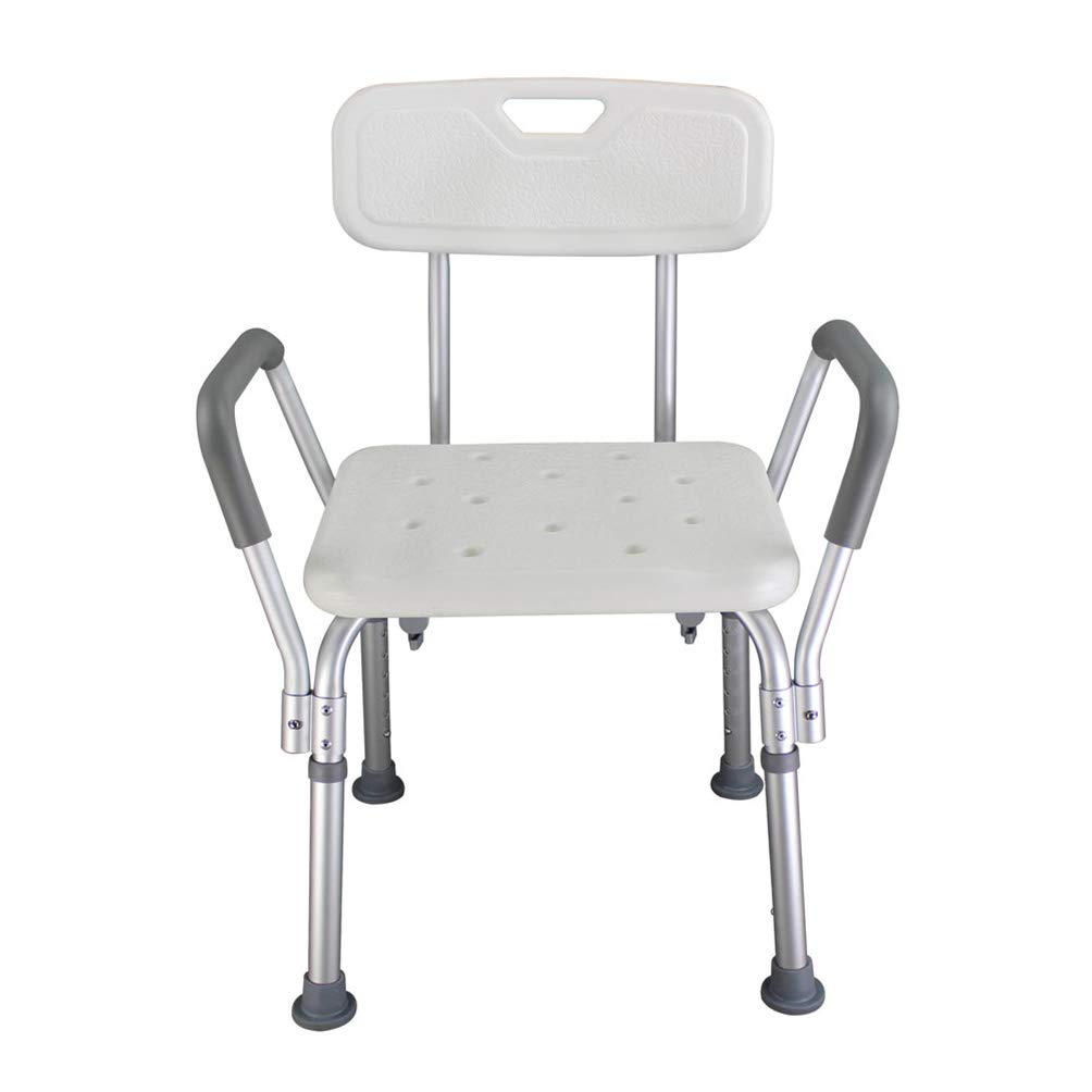 Non-Slip Shower Chair for Elderly & Pregnant Women - Adjustable Height Bath Seat with Armrests & Backrest - Waterproof Toilet Safety Bench for Spa, Bathroom & Home Care Use