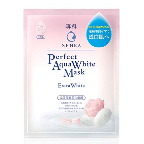 SENKA Perfect Aqua Rich Extra Hydrating Face Mask 1 Sheet - With Natural Silk Essence, Hyaluronic Acid & Collagen for Deep Moisturizing | Ideal for Dry Skin & Night Skincare Routine