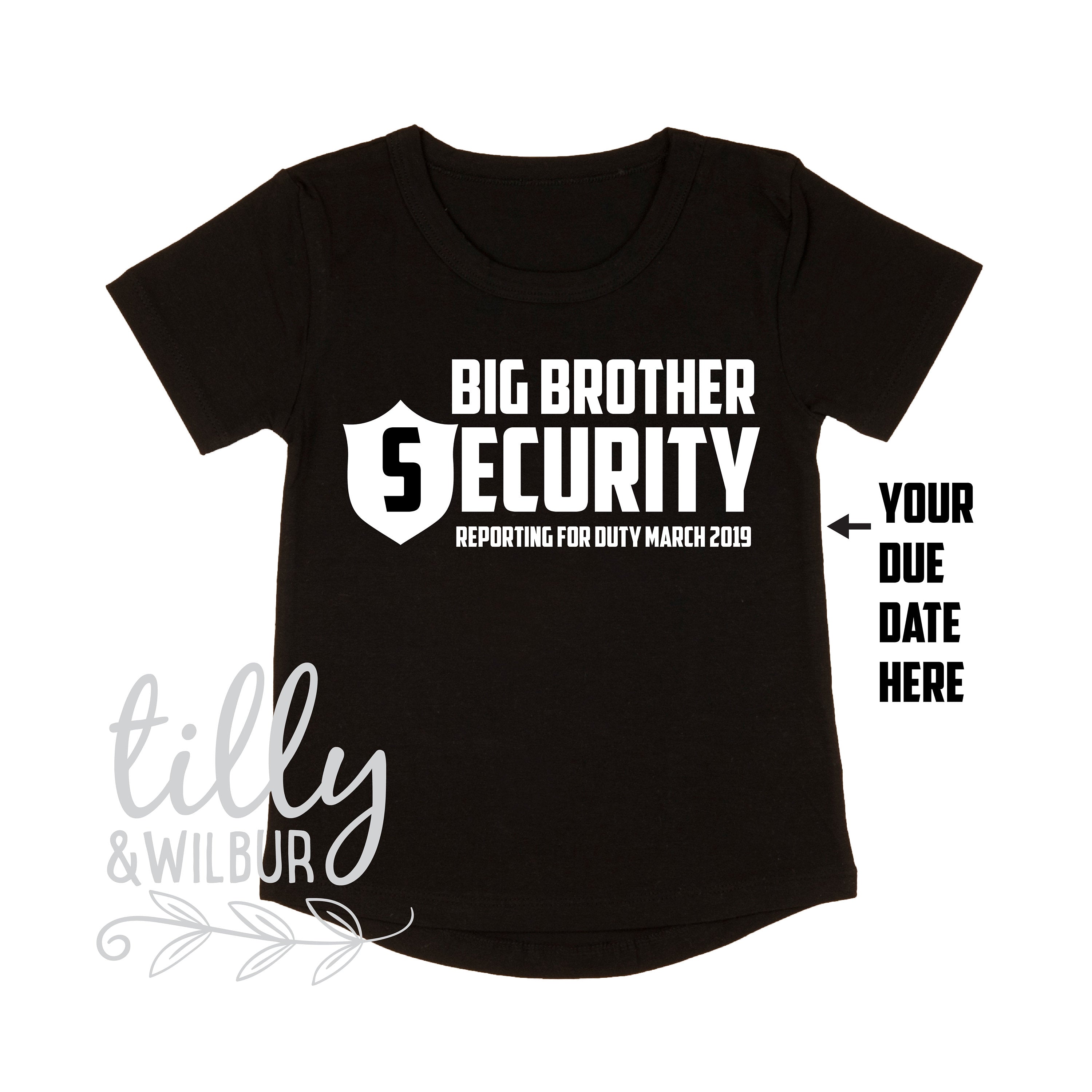 Big Brother Security Reporting Duty Personalized Due Date - Perfect for Office, Home & School Organization