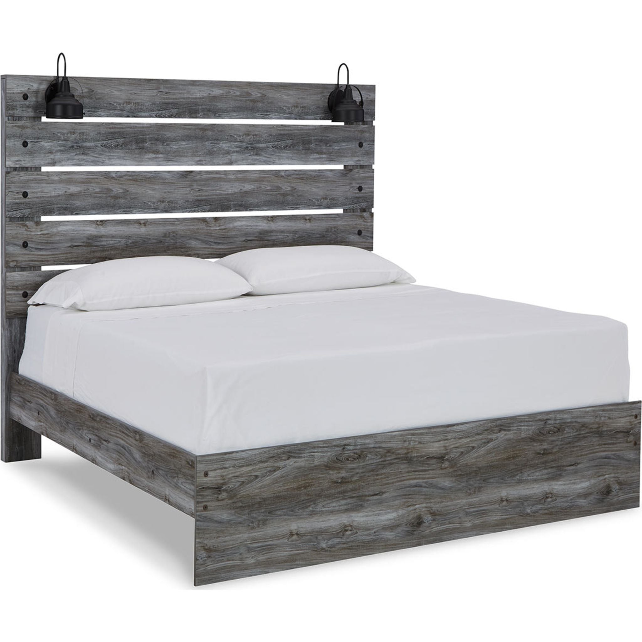 Baystorm Queen Panel Bed Frame with Headboard - Modern Gray Upholstered Platform Bed for Bedroom - Perfect for Master Bedrooms, Guest Rooms & Apartments