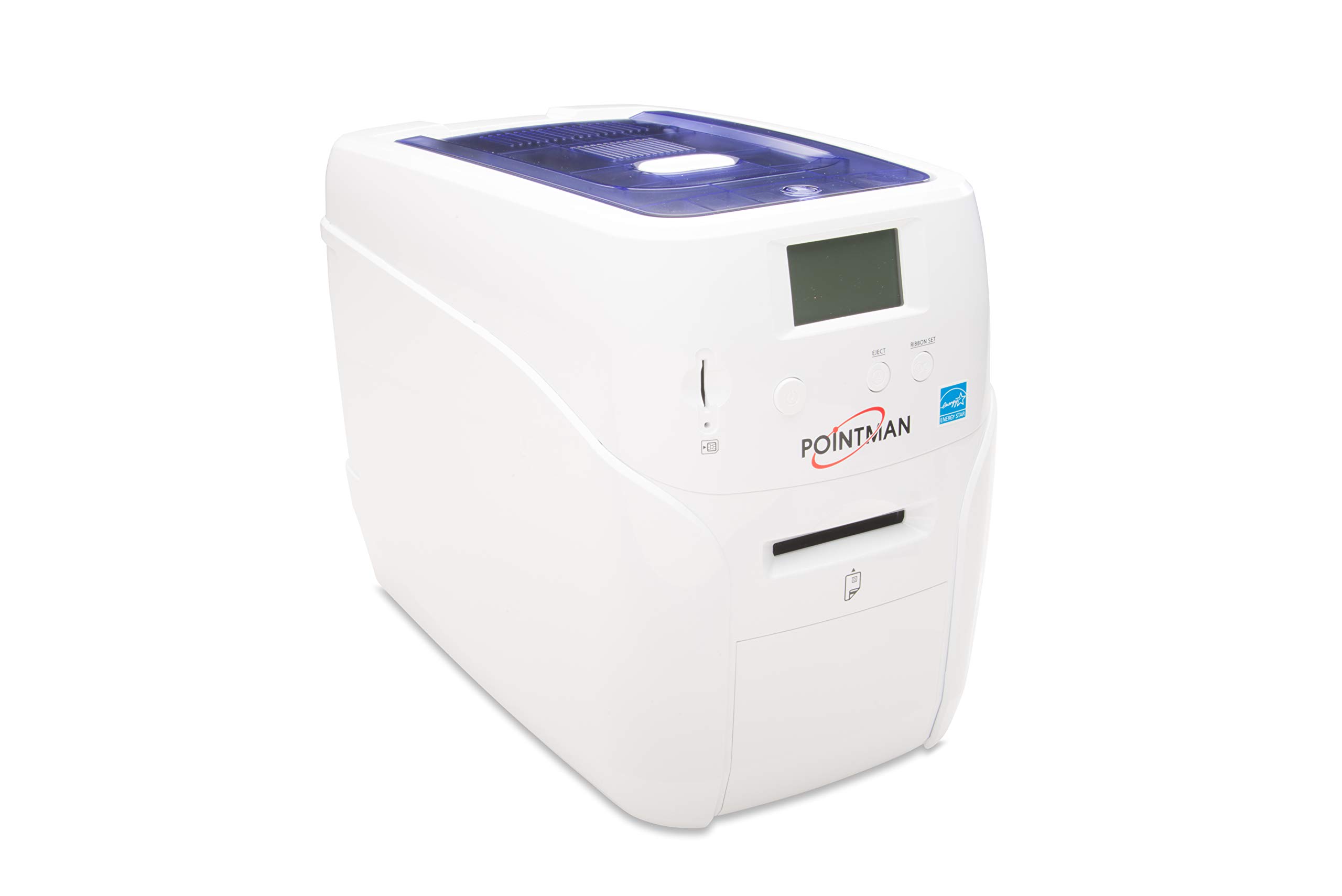 Pointman Nuvia N10 Single-Sided ID Card Printer - High-Quality Standard ID Badge Maker for Offices, Schools & Events (White) - Perfect for Employee IDs, Student Cards & Security Access Badges