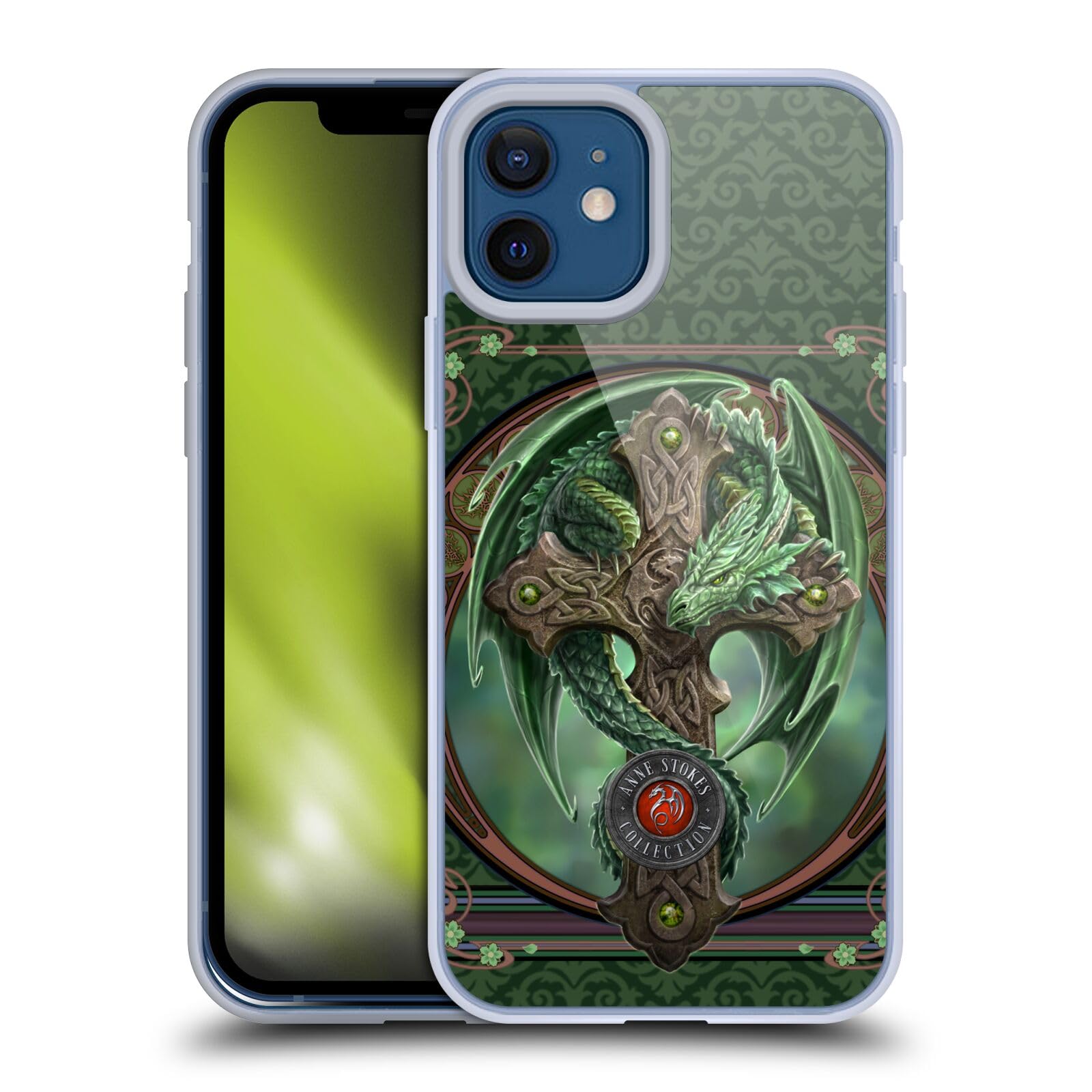 Officially Licensed Anne Stokes Woodland Guardian Dragons Soft Gel Case for iPhone 12/12 Pro - Cute Fantasy Dragon Design, Shockproof & Slim Protective Cover - Perfect for Daily Use, Travel, and Gift Giving