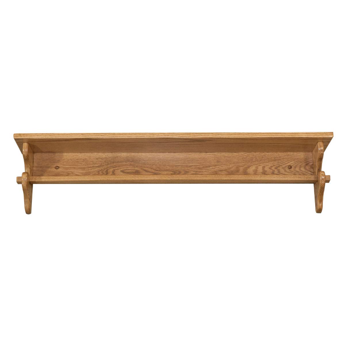 Amish Made Oak Wood Quilt Rack with Shelf - 42
