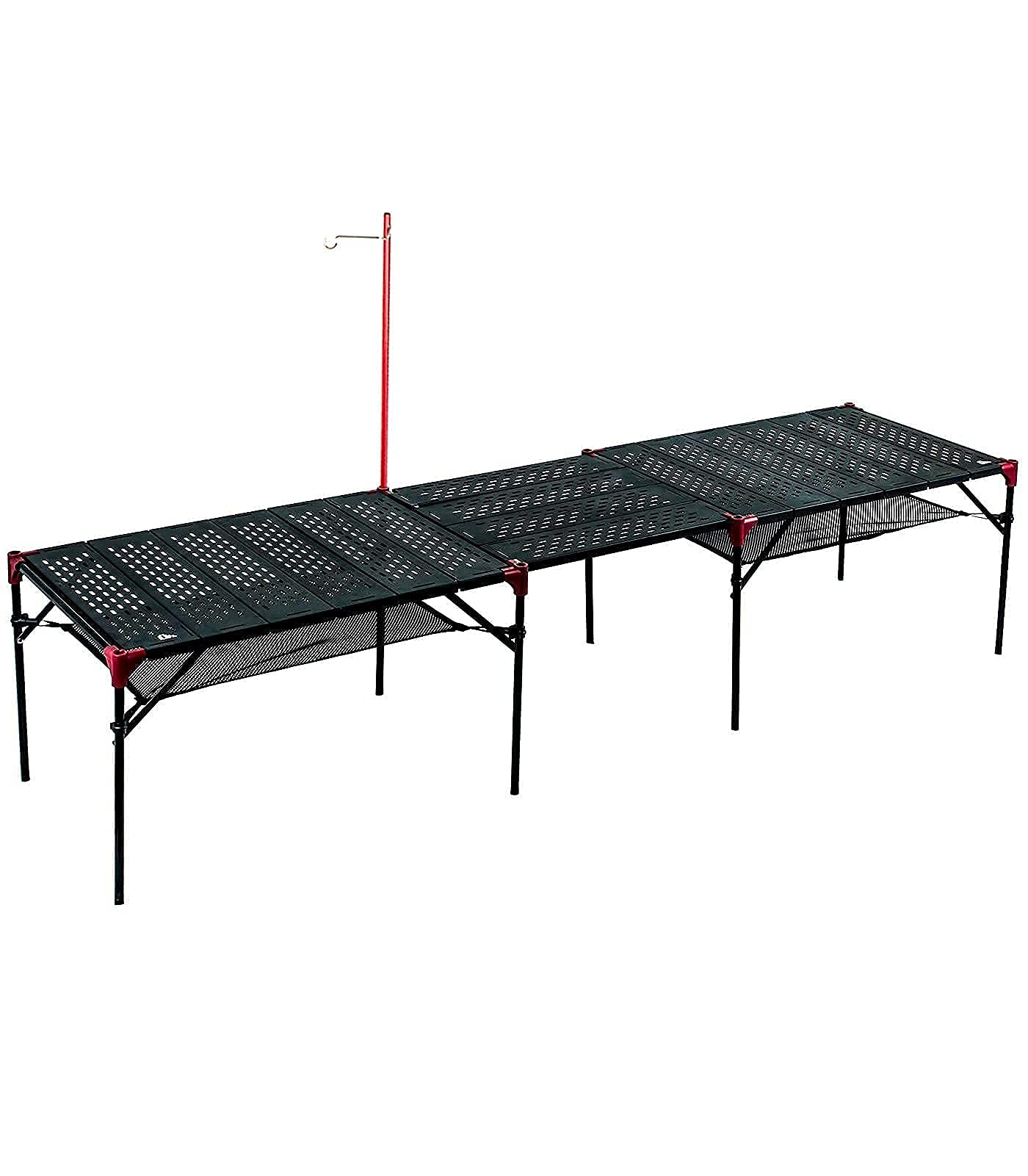 iClimb 2 Extendable Folding Table XL with 1 Pack Connecting Plates & Lantern Hanger - Ultralight Compact Portable Camping Table for Adults - Perfect for Camping, Backpacking, Beach, Concert, BBQ, Picnic & Outdoor Parties