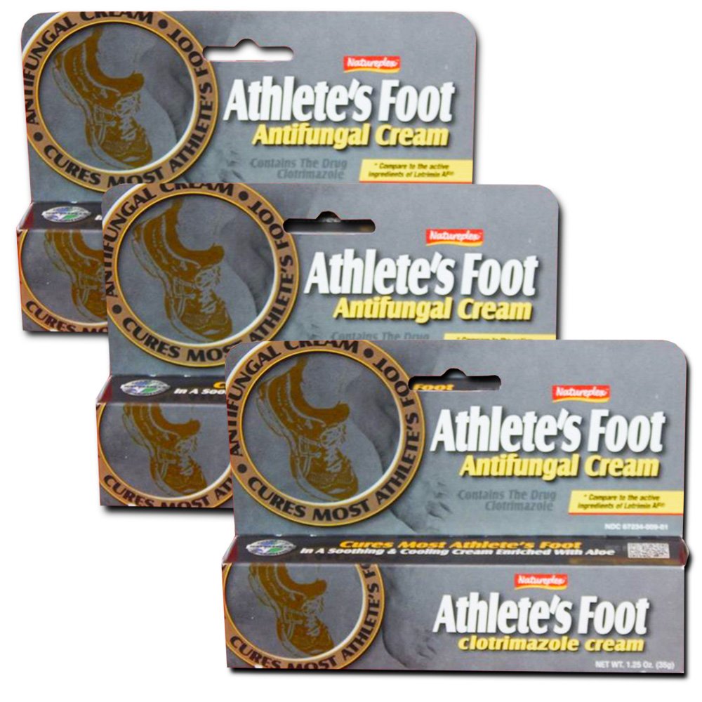 Natureplex Athlete's Foot Antifungal Cream - Fast Acting Treatment for Toe Fungus & Foot Itch Relief - 1.25 Oz (3 Pack) - Ideal for Gym, Pool & Sports Locker Rooms
