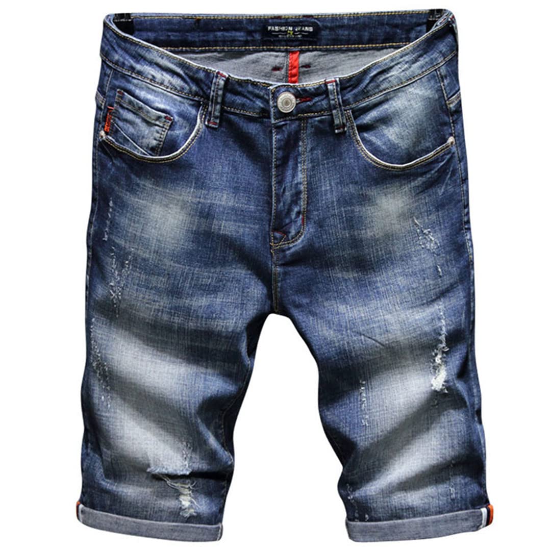 Men's Summer Cotton Shorts - Breathable Denim Jeans Shorts for Casual Wear, Outdoor Activities & Travel