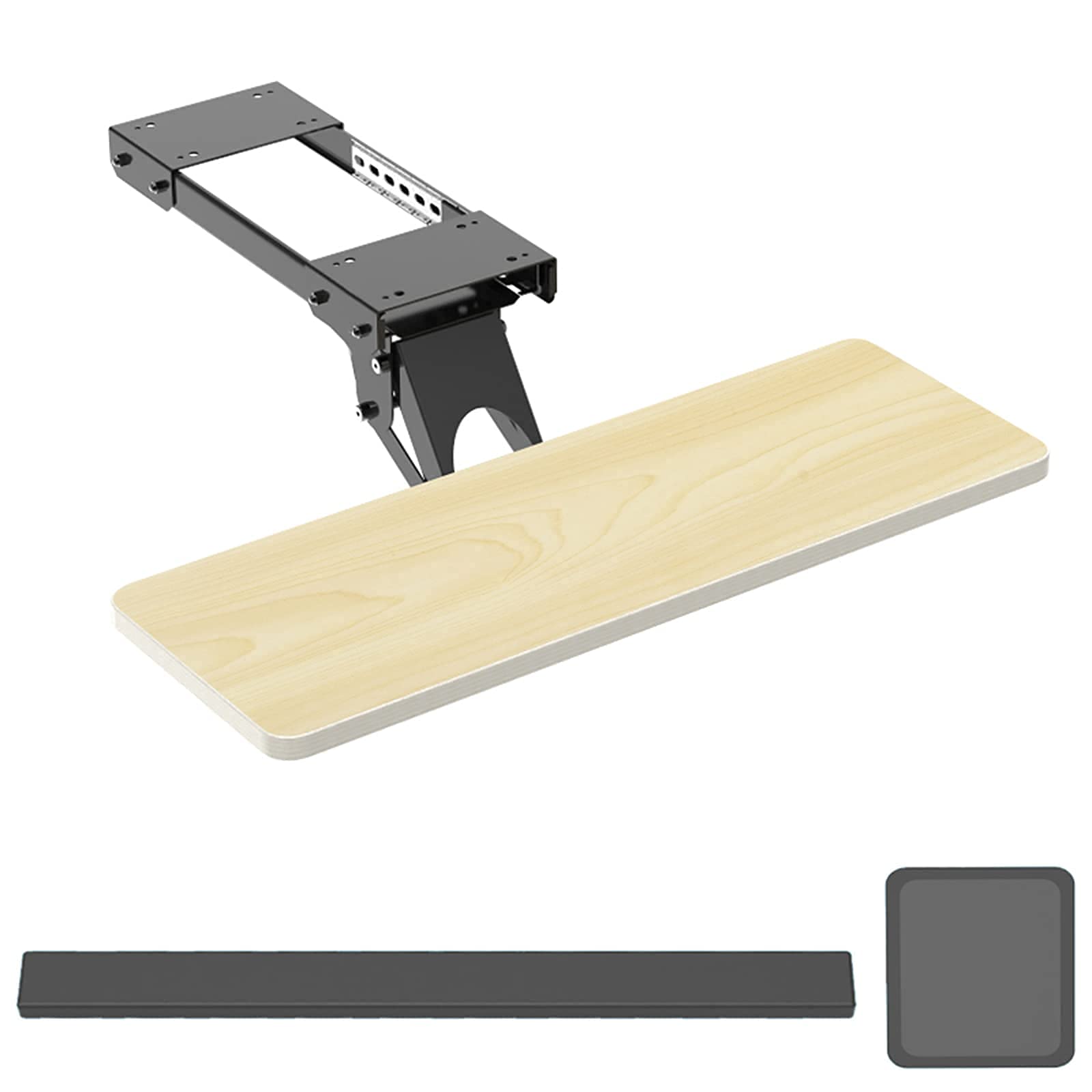 Ergonomic Under Desk Keyboard Tray with Adjustable Slide-Out Mouse Platform & Gel Wrist Rest - Perfect for Home Office, Gaming Setup, and Workspace Comfort