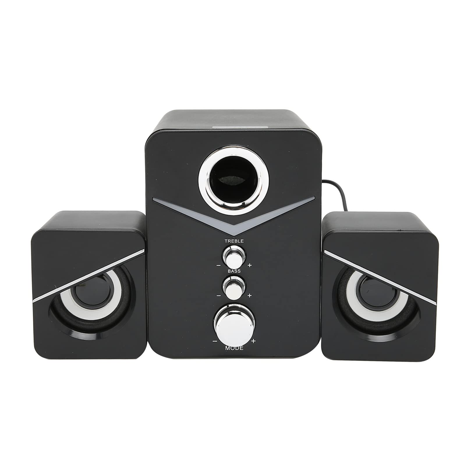 Premium 2.1 Channel Bluetooth Computer Speaker with Deep Bass - Mini Desktop Speaker for PC, Laptop & Phone - 3W LED Wired Speakers (Black LR063682) - Perfect for Home Office, Wedding Parties & Gaming Setups
