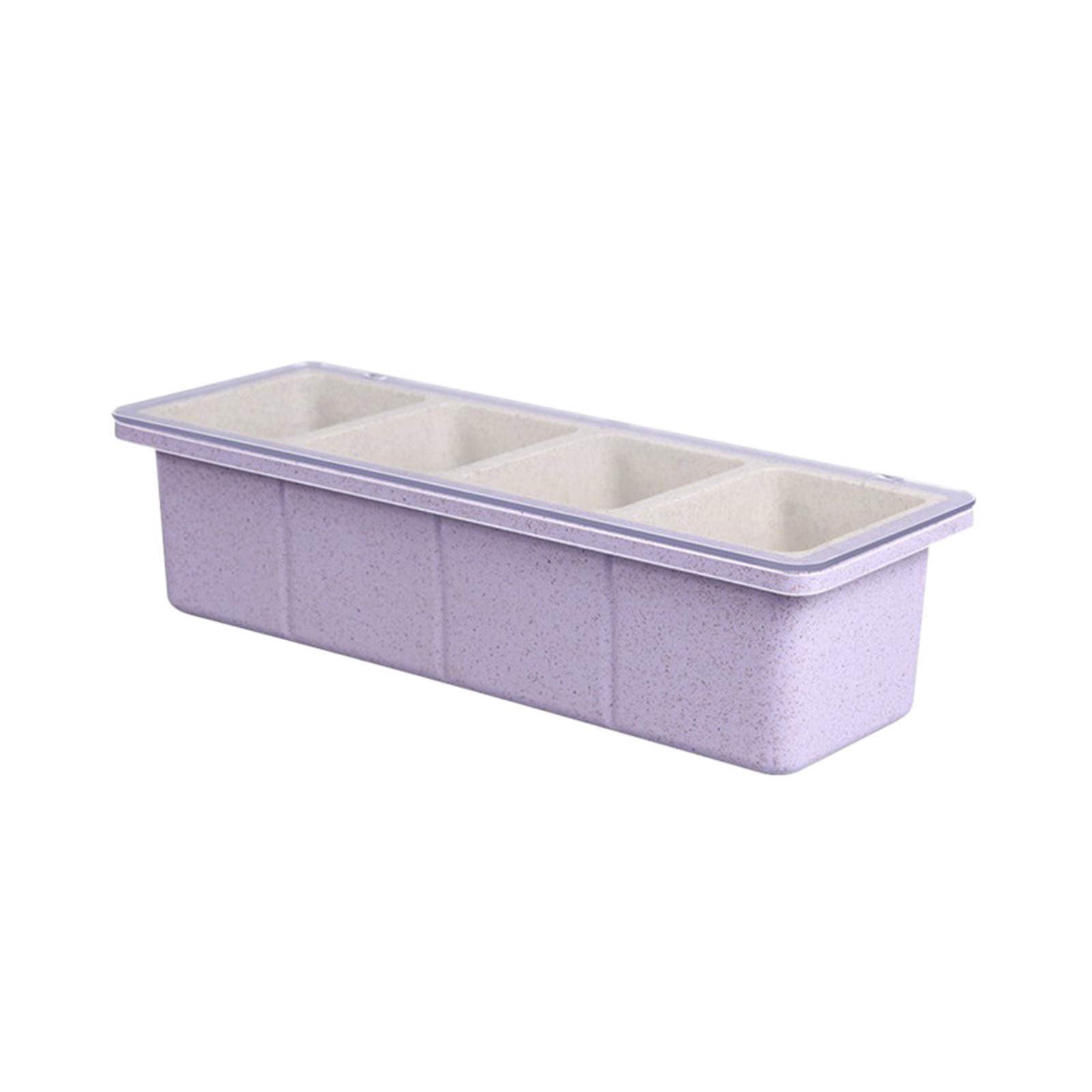 4-Compartment Spice Storage Container with Lid - Airtight Kitchen Seasoning Organizer for Cooking, Dining & Bar - Perfect for Herbs, Salt, Pepper & Spices