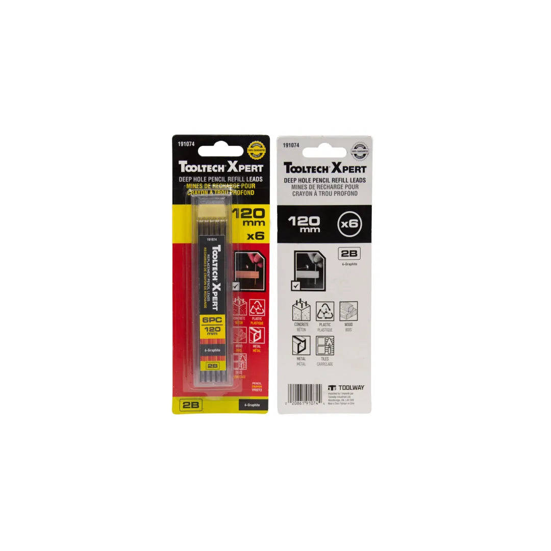 6-Piece Spare Graphite Refills for Steel Pencils - 4.5 Inch (120mm) Black Lead - Perfect for Drafting, Sketching & Technical Drawing