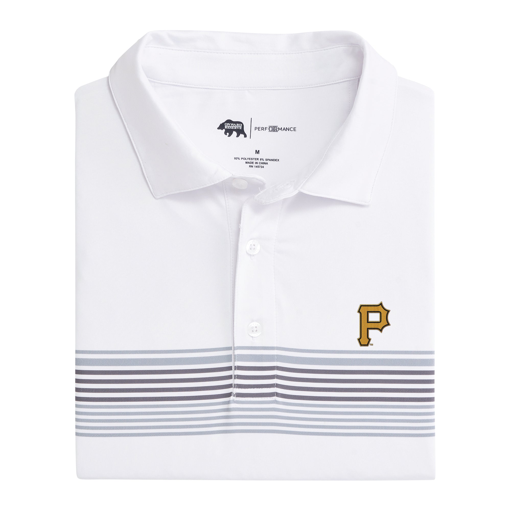 Pittsburgh Pirates Prestwick Printed Performance Polo Shirt for Men - Breathable Moisture-Wicking Golf & Casual Wear - Official MLB Licensed Apparel