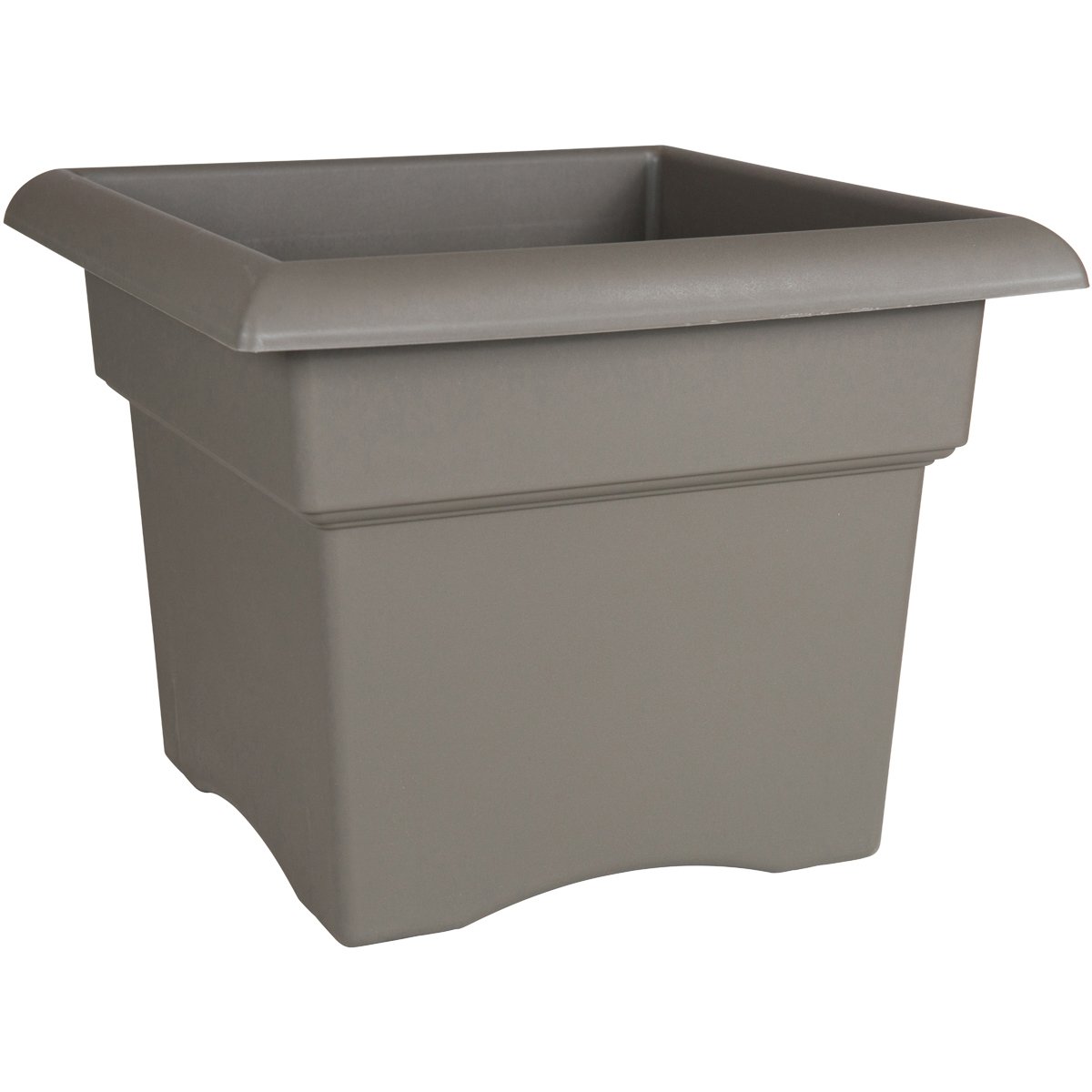 Fiskars 14 Inch Veranda 3 Gallon Box Planter - Cement Gray Outdoor Flower Pot for Patio, Balcony & Garden Decor - Durable Resin Window Box with Drainage Holes