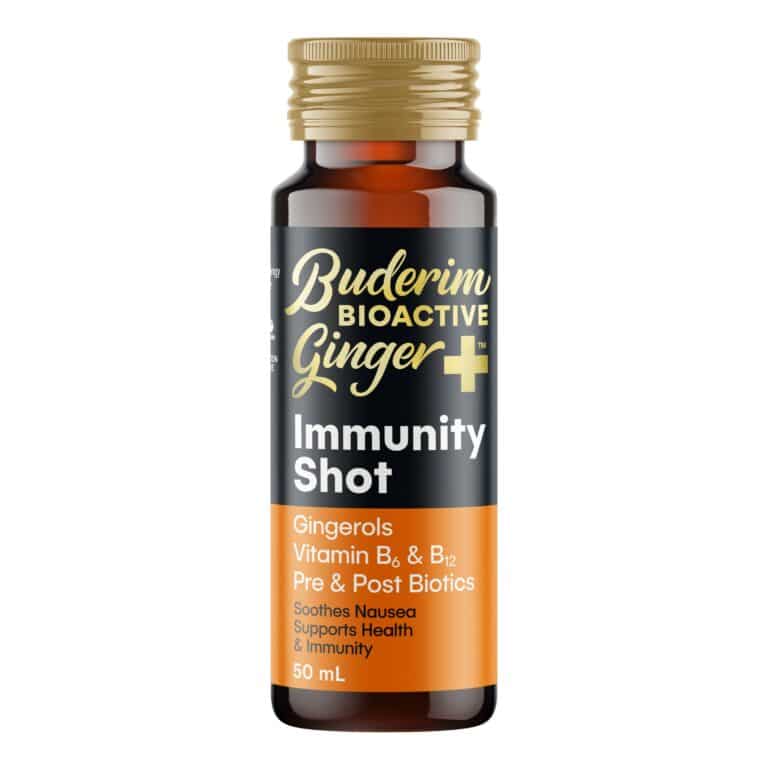 BUDERIM GINGER Bioactive Immunity Booster Shot - Natural Immune Support Supplement for Wellness & Energy - Perfect for Travel, Workout Recovery & Daily Health