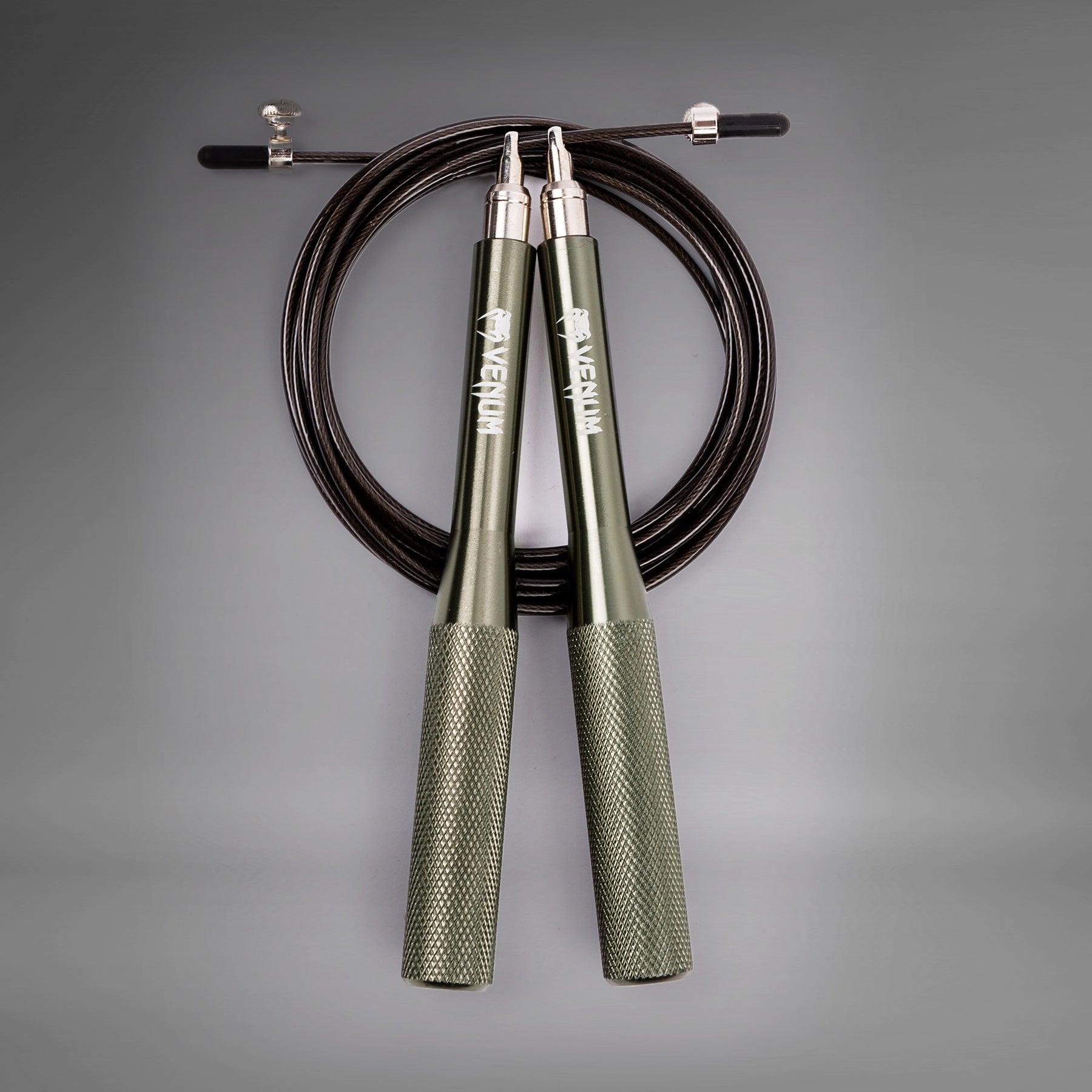 Venum Thunder Evo Jump Rope - Premium Speed Rope for Boxing, MMA & CrossFit Training - Khaki Color - Ideal for Home Gym & Fitness Workouts