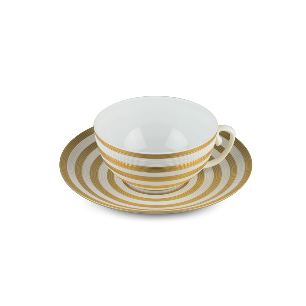 Elegant Gold Stripe Tea Cup Set - Premium Porcelain Tea Cups with Stylish Design - Perfect for Afternoon Tea, Gifts, and Home Decor