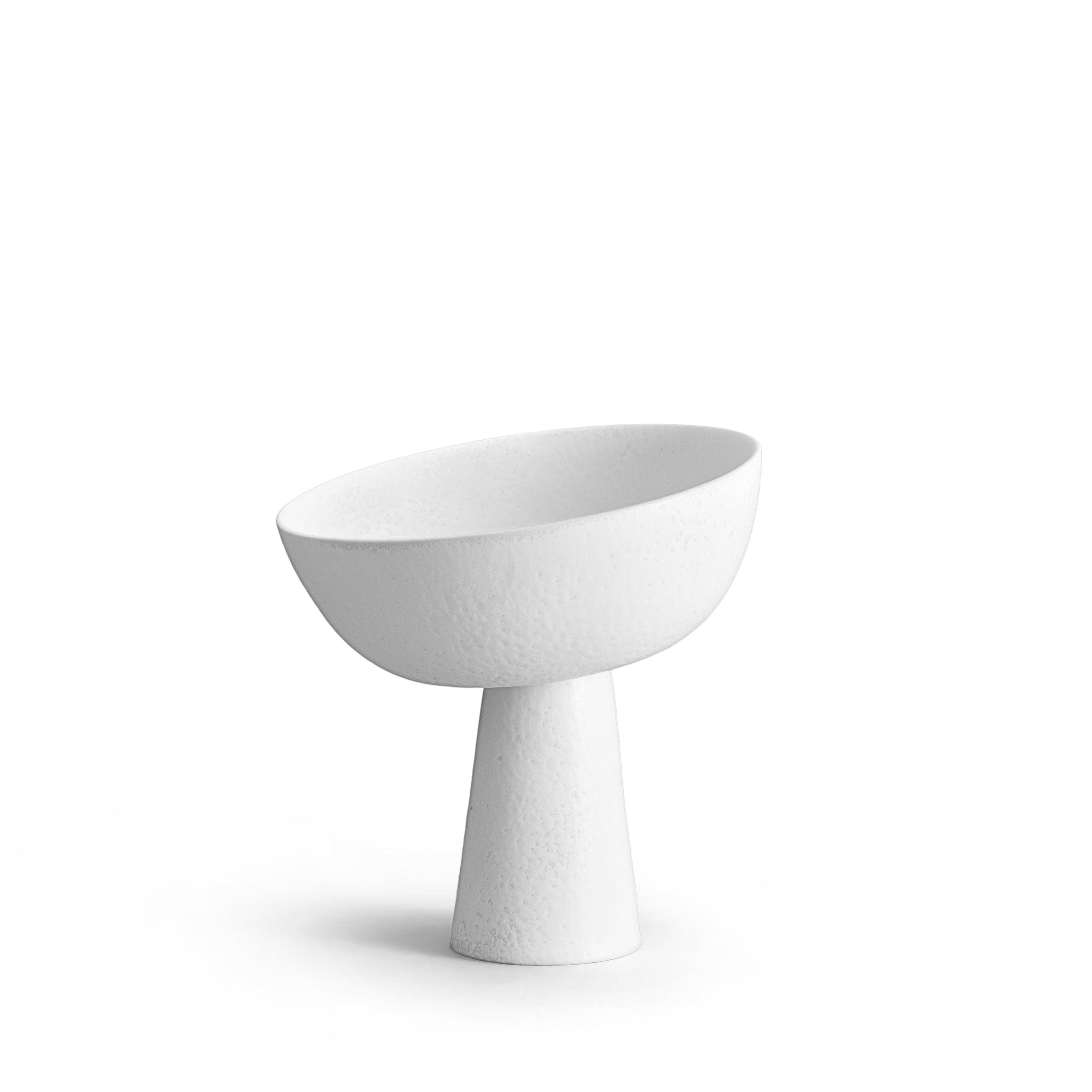 Terra Bowl on Stand - Small Stone Decorative Bowl for Home Decor, Dining Table Centerpiece, or Gift Idea | Perfect for Modern & Rustic Interiors