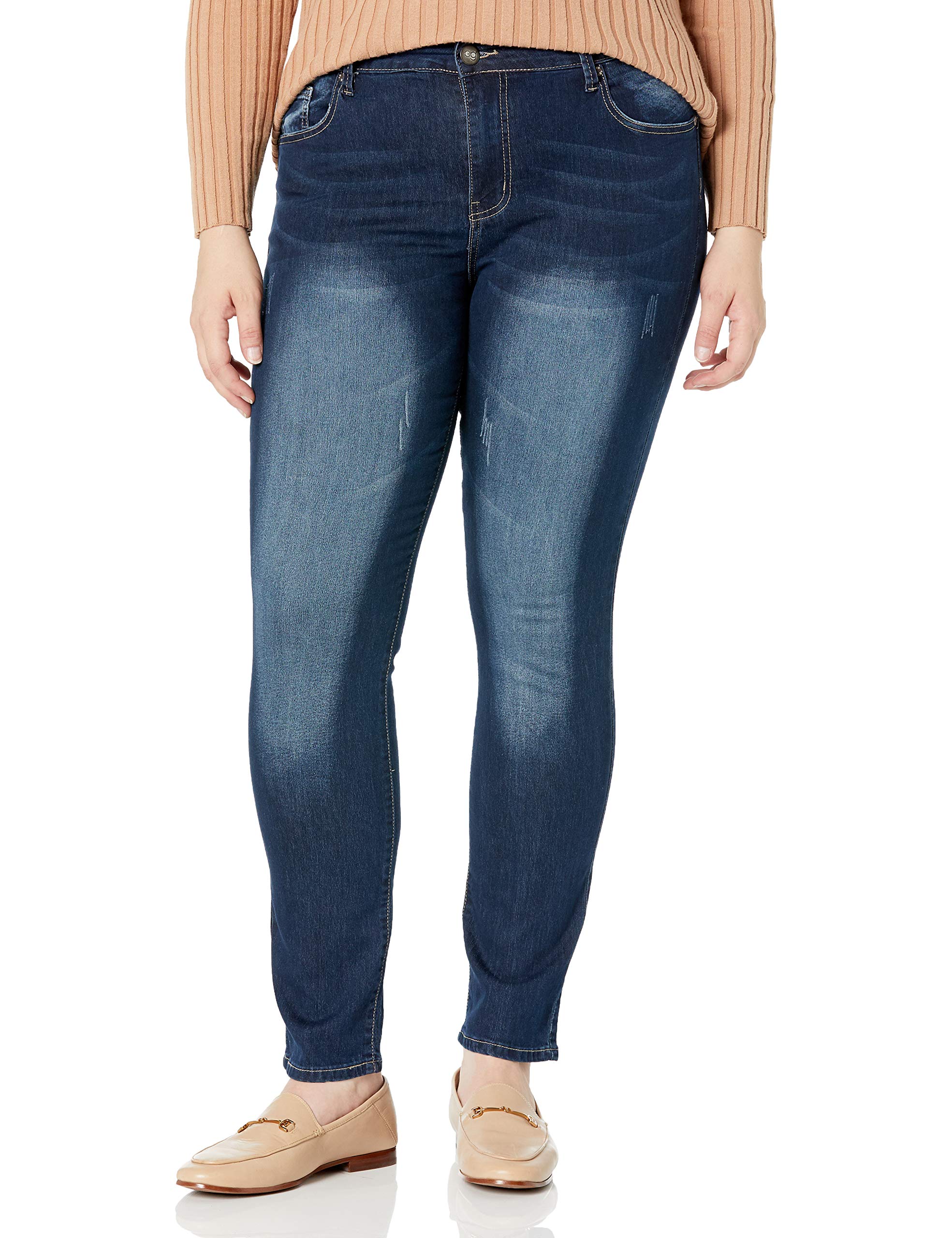 COVER GIRL Women's Classic Blue Wash Five-Pocket Slim Fit Skinny Jeans - Perfect for Casual Wear, Office & Date Night Outfits