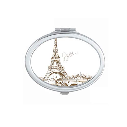 DIYthinker Portable Foldable Double-Sided Makeup Mirror with Eiffel Tower Design - Perfect for Travel, Home Vanity & Gift Giving