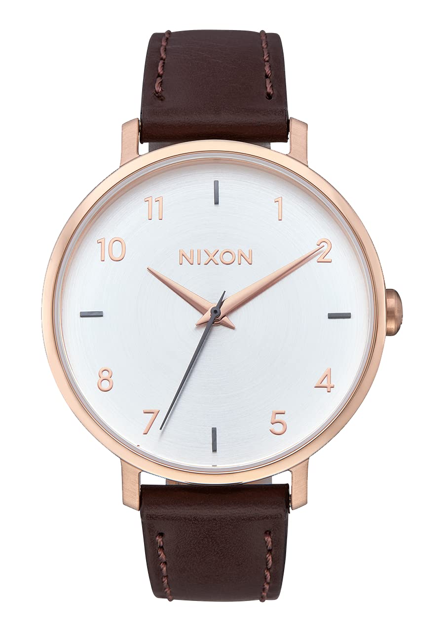 NIXON Arrow Leather Watch for Men - Classic Stainless Steel & Genuine Leather Timepiece - Perfect for Business, Casual & Outdoor Activities