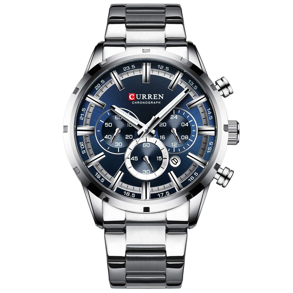 Men's Luxury Chronograph Watch with 3 Dials & Calendar - Stylish Analog Wristwatch for Business, Casual & Formal Occasions