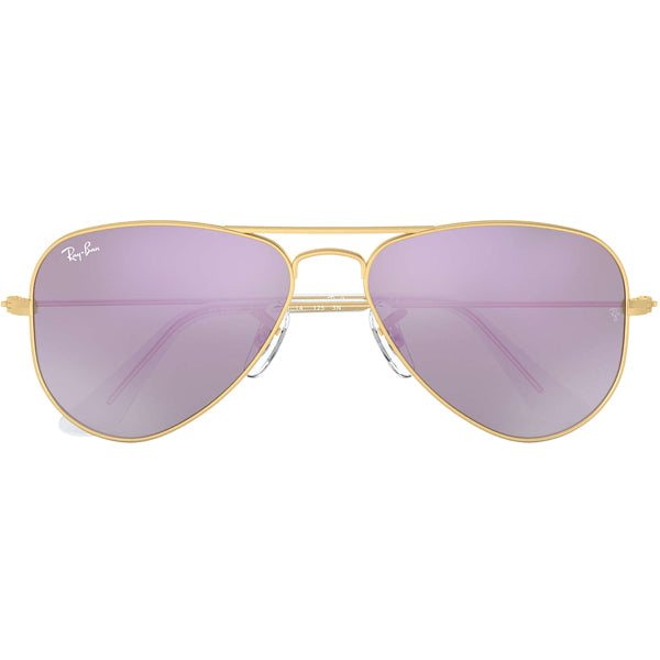 Aviator Junior Sunglasses for Kids - Gold/Lilac Mirror Lens, UV Protection, Lightweight & Durable - Perfect for Outdoor Play, Beach, and Sports Activities