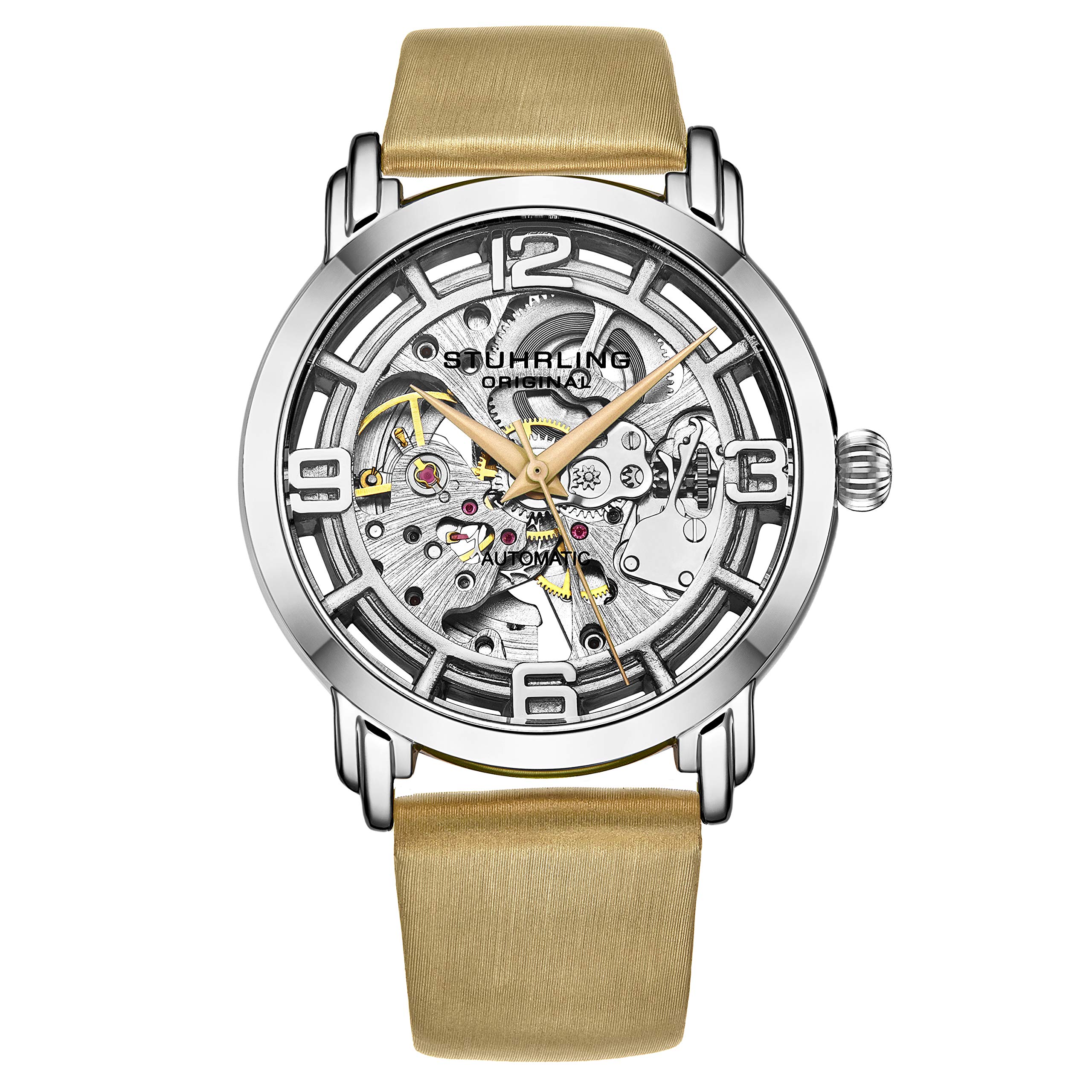 Stuhrling Original Women's Automatic Skeleton Watch - Self-Winding Mechanical Dress Watch with Leather Strap | Elegant Timepiece for Business, Evening Events & Gift Giving