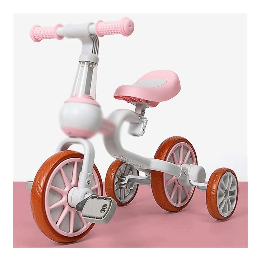 3-in-1 Convertible Balance Bike for Toddlers - Lightweight 3.26kg Kids Bike with 3 Modes (Pink) | Perfect for Indoor Play, Outdoor Learning & First Cycling Experience
