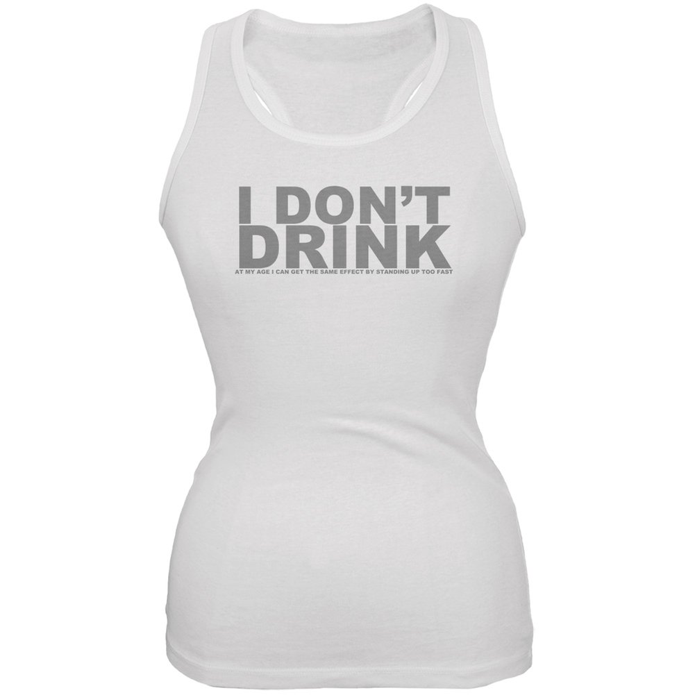 Funny White Juniors Soft Tank Top with 'Do Not Drink Old Age' Print - Perfect for Casual Wear, Gifts, and Humorous Outfits