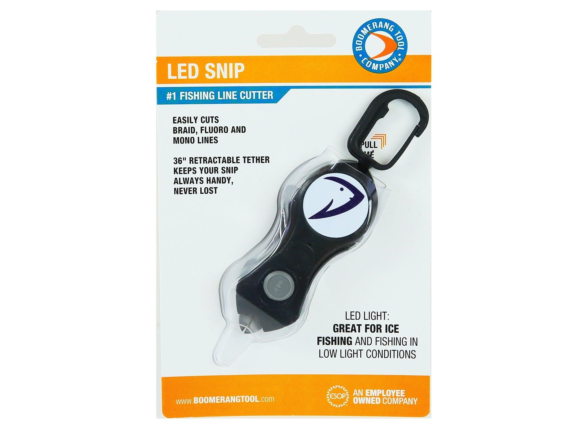 Boomerang x Tackle World Original Snip Line Cutter with LED Light - Fishing Gear Accessory for Easy Line Cutting in Low Light Conditions