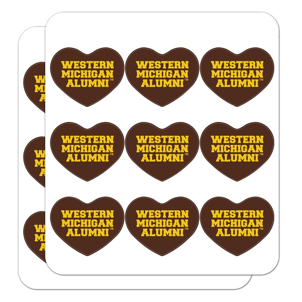 Western Michigan University Alumni Heart Shaped Planner Stickers - Decorative Scrapbook Supplies for Bullet Journals, DIY Crafts & Memory Keeping - Perfect for Graduation Gifts, College Mementos & Scrapbooking Projects