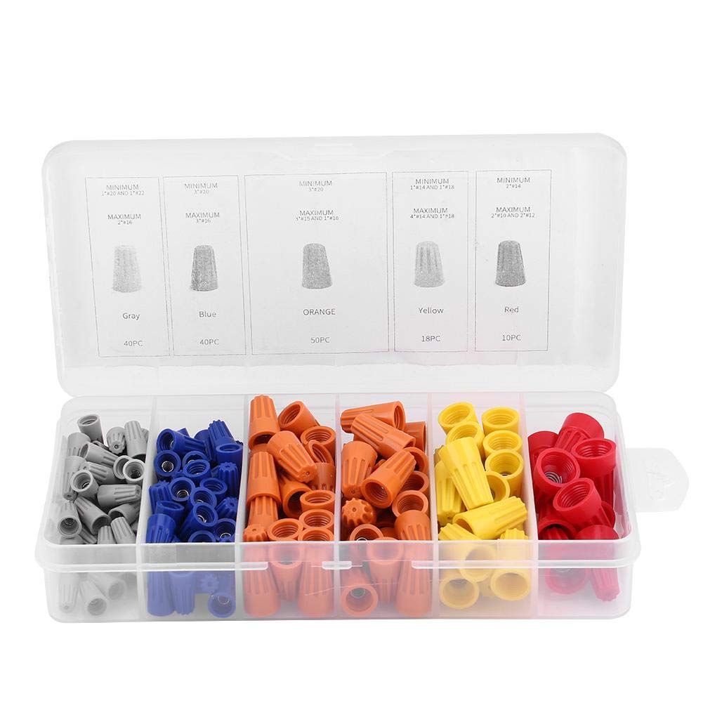 158pcs Twist-On Wire Connectors Kit - Assorted Electrical Screw Terminals & Spring Insert Wire Caps for Secure Wiring - Perfect for Home DIY, Electrical Repairs, and Professional Installations