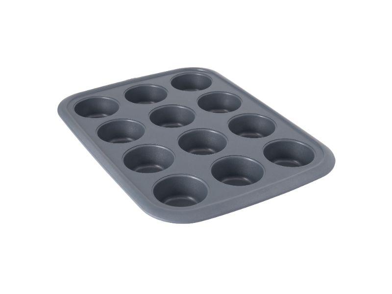 BergHOFF GEM Nonstick Carbon Steel 12 Cup Muffin Pan - Rectangular Baking Tray for Cupcakes, Muffins & Mini Quiches | Perfect for Home Baking, Parties & Holiday Treats