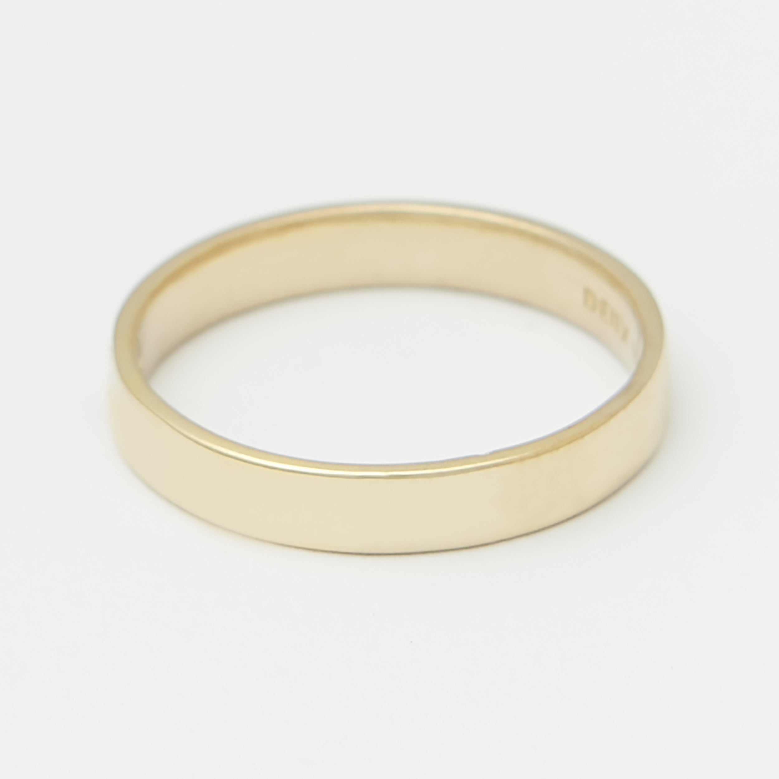 3.5mm Gold Henchey Band Flat Ring for Women - Elegant Jewelry for Everyday Wear, Gifts & Special Occasions