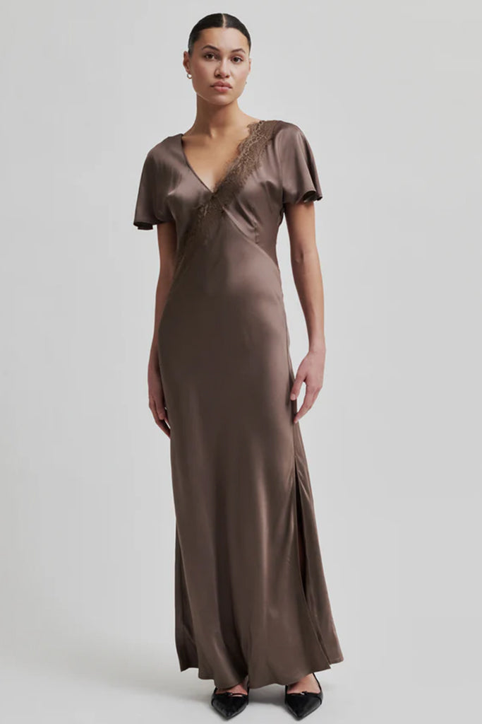 Wienna Maxi Dress for Women - Elegant Chocolate Chip Color, Perfect for Summer, Beach, and Casual Outings