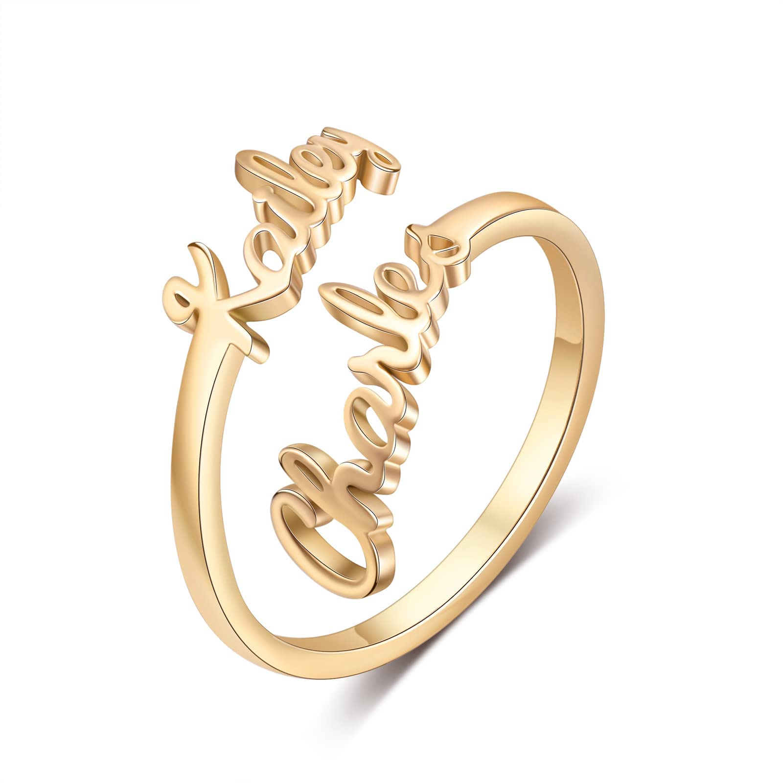 Custom Adjustable Name Ring for Women - Personalized Promise Jewelry for Sister, Best Friend, Birthday, Anniversary, or Special Occasion Gift