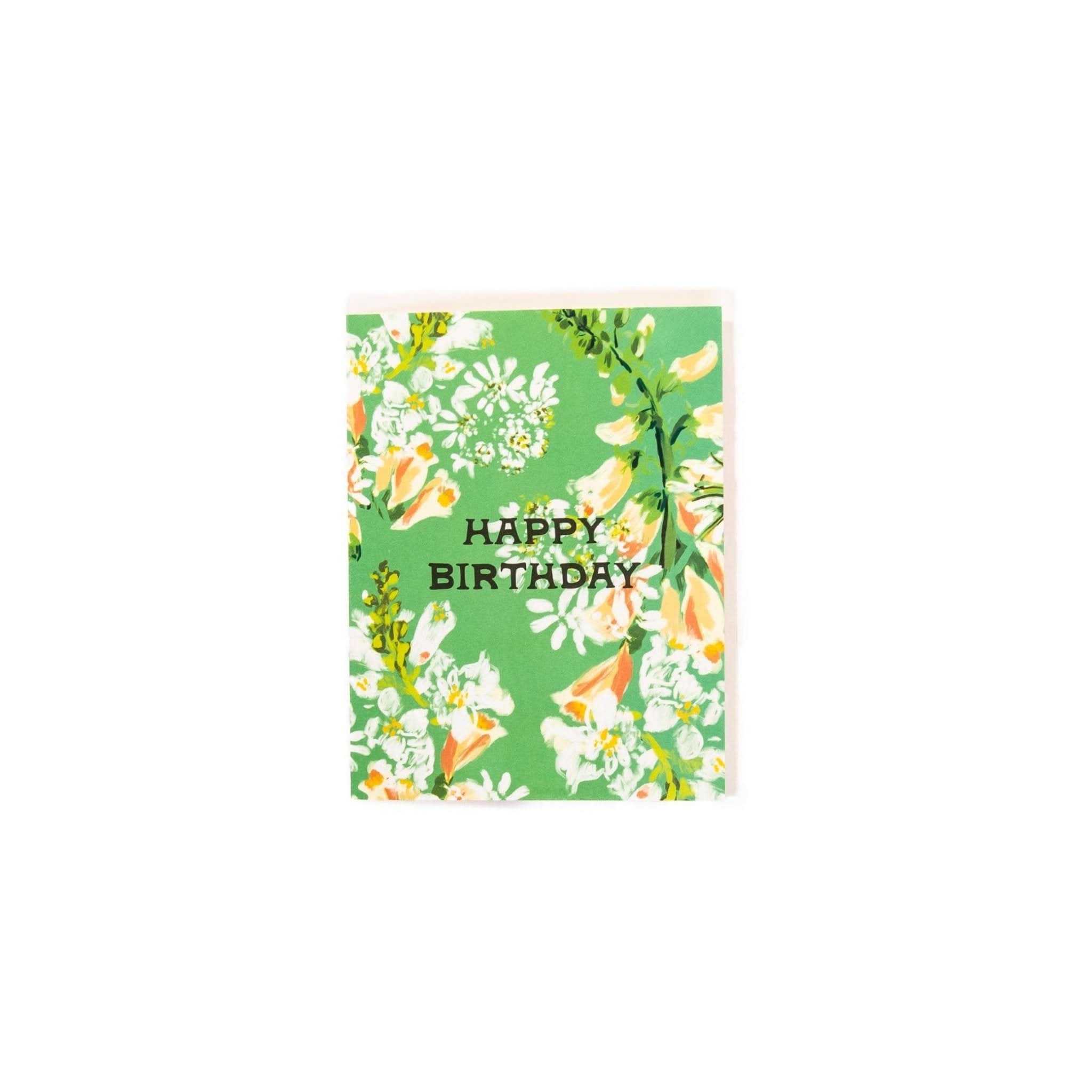 Happy Birthday Greeting Card - Elegant Green Floral Design for Women, Friends & Family - Perfect for Birthday Wishes, Celebrations & Special Occasions